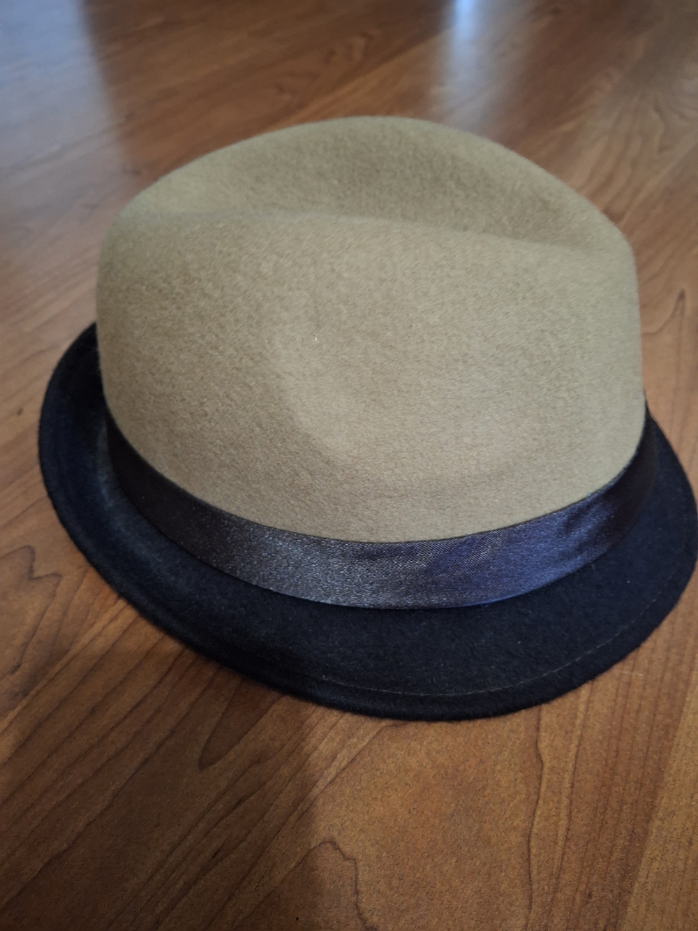 H&M Two-Tone Khaki and Black Felt Bowler Hat